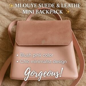 Mlouye Blush Pink Suede & Leather Mini Bag